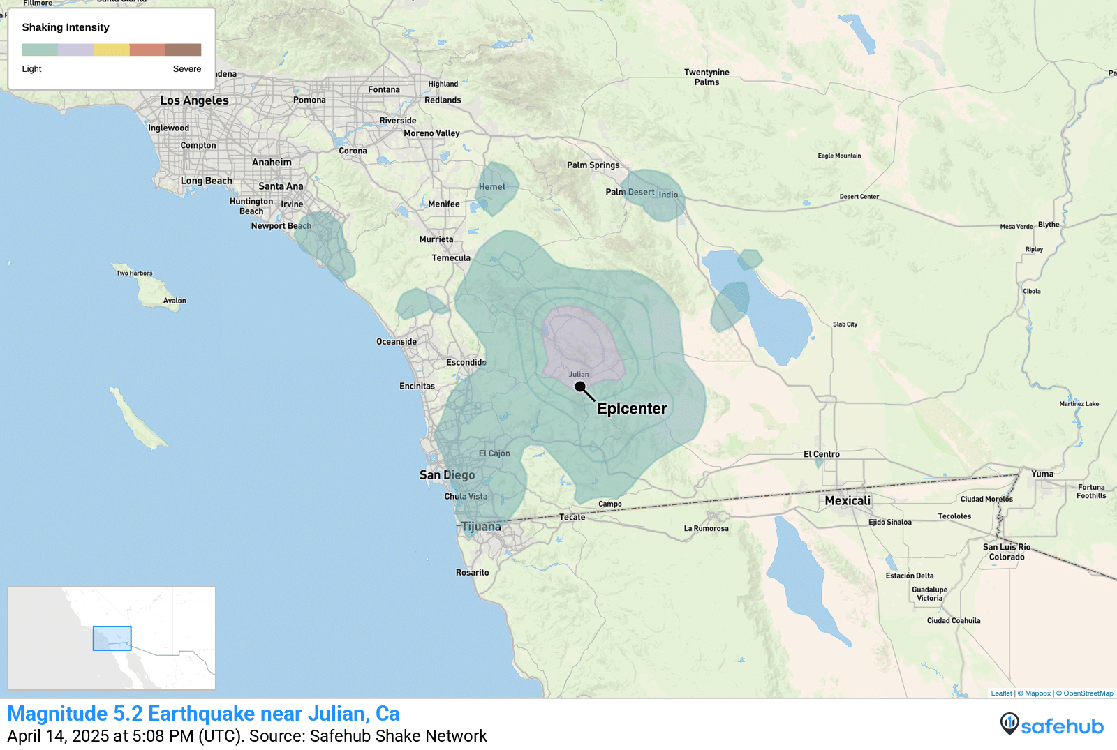 M 5.2 Earthquake near Julian, CA