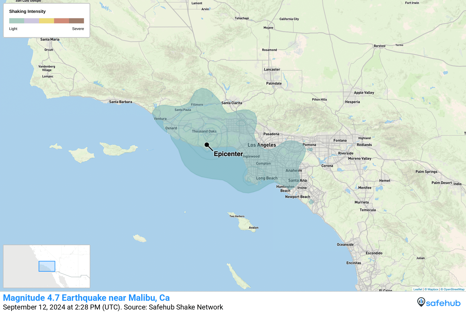 M 4.7 Earthquake near Malibu, CA